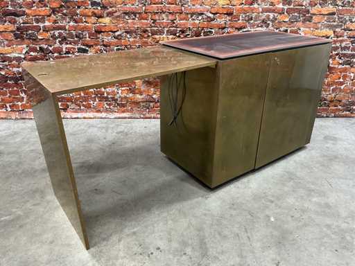 Shop furniture covered with brass