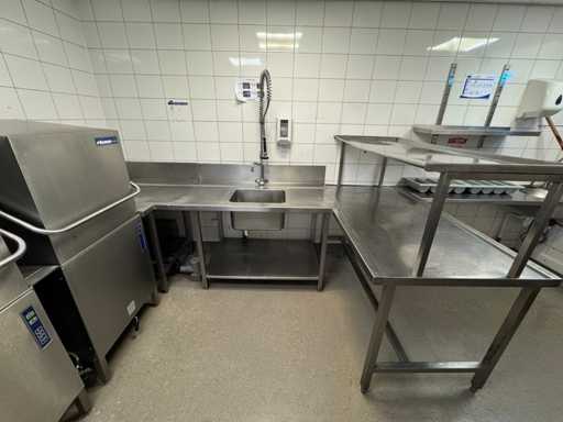 Masă de scurgere din oțel inoxidabil cu mobilier de debrasare