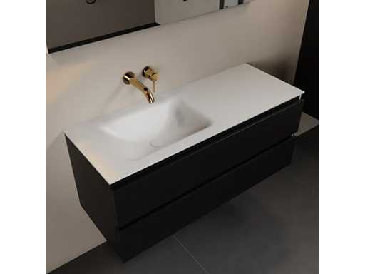 Bathroom cabinet black 120cm left