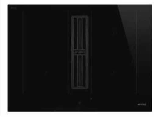 Smeg Universal HOBD472D2 hob Noir, 70 cm Zones de fourchette à induction 4 zones, hotte extractrice intégrée