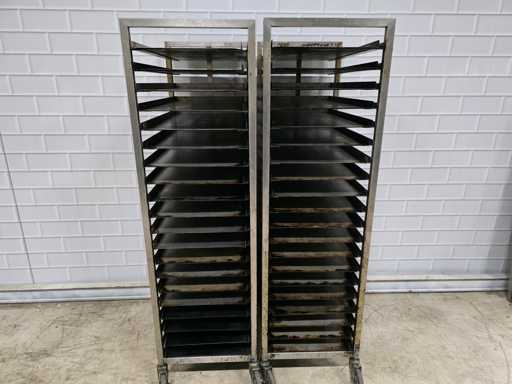 20-piece stainless steel cooling trolley (2x)