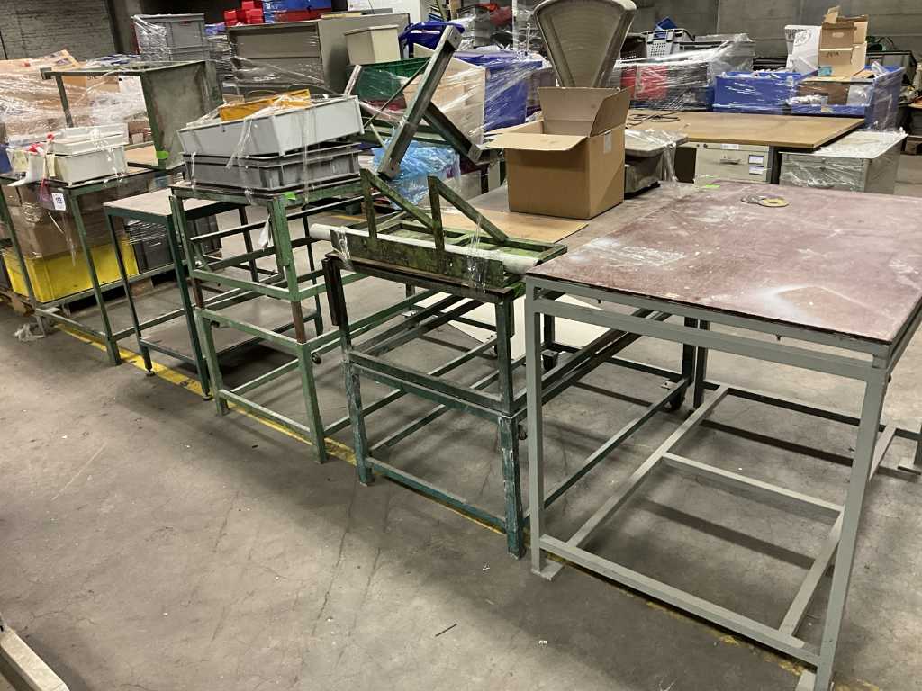 6 Various metal work tables