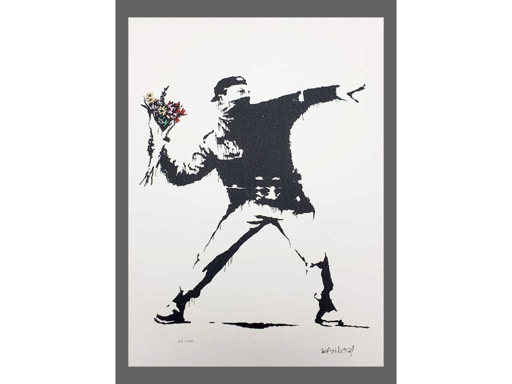 Banksy - Love is in the air - Lithographie