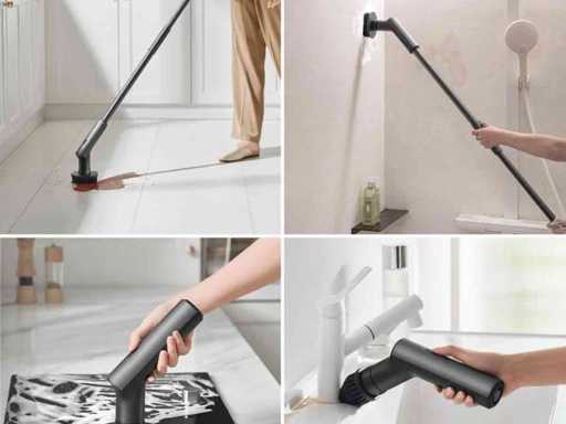 Hoto IPX7 waterdichte draadloze roterende borstel met verlengsnoer en 6 borstelkoppen