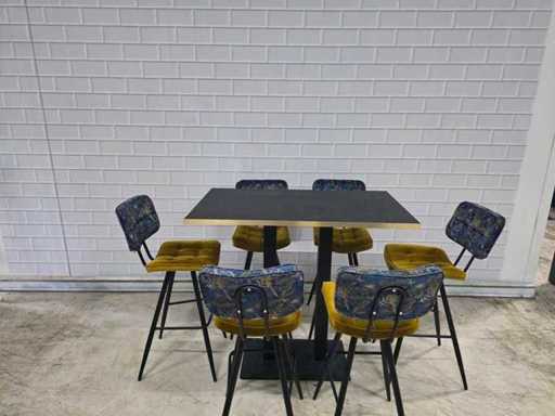 Bartisch-Set bestehend aus 1 Tisch und 6 Hockern