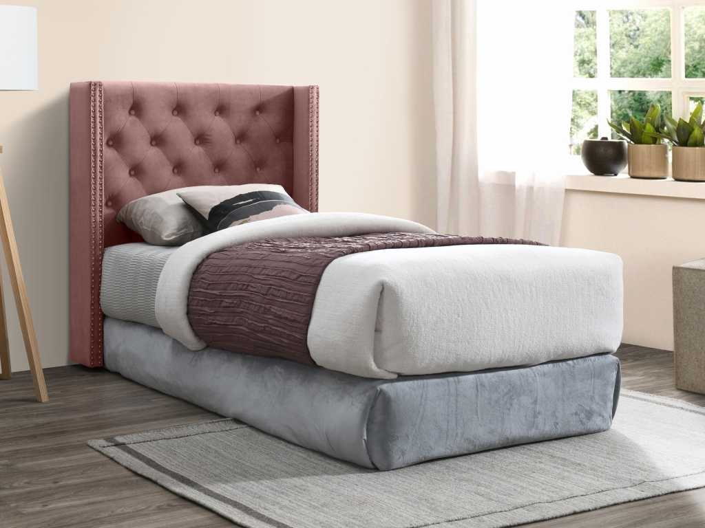 Tête de lit capitonnée - 100 cm - Velours - Rose