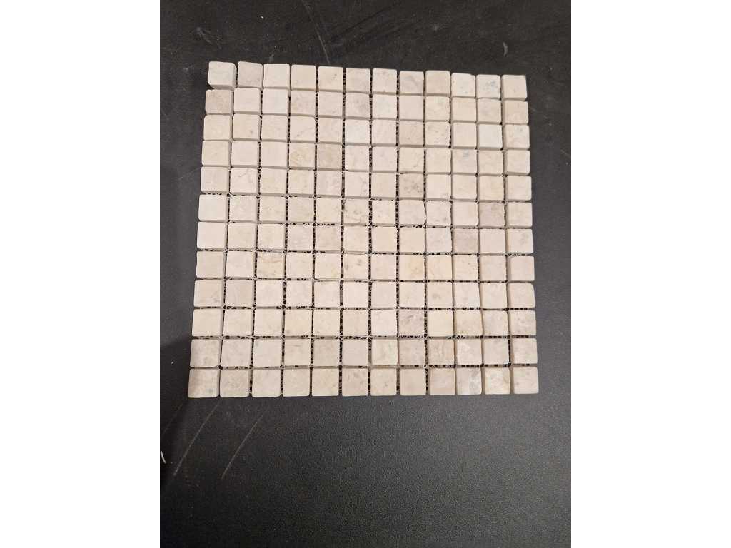 9m2 natuursteen mozaïek 2.4x2.4 crème