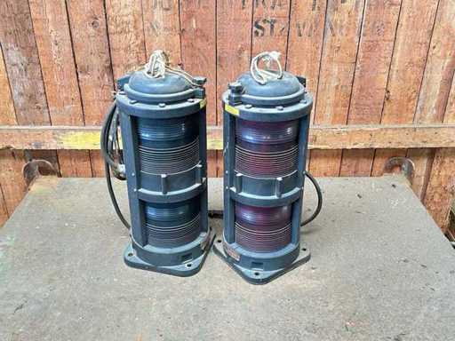 Lumină de navigație cu lentilă Fresnel (2x)
