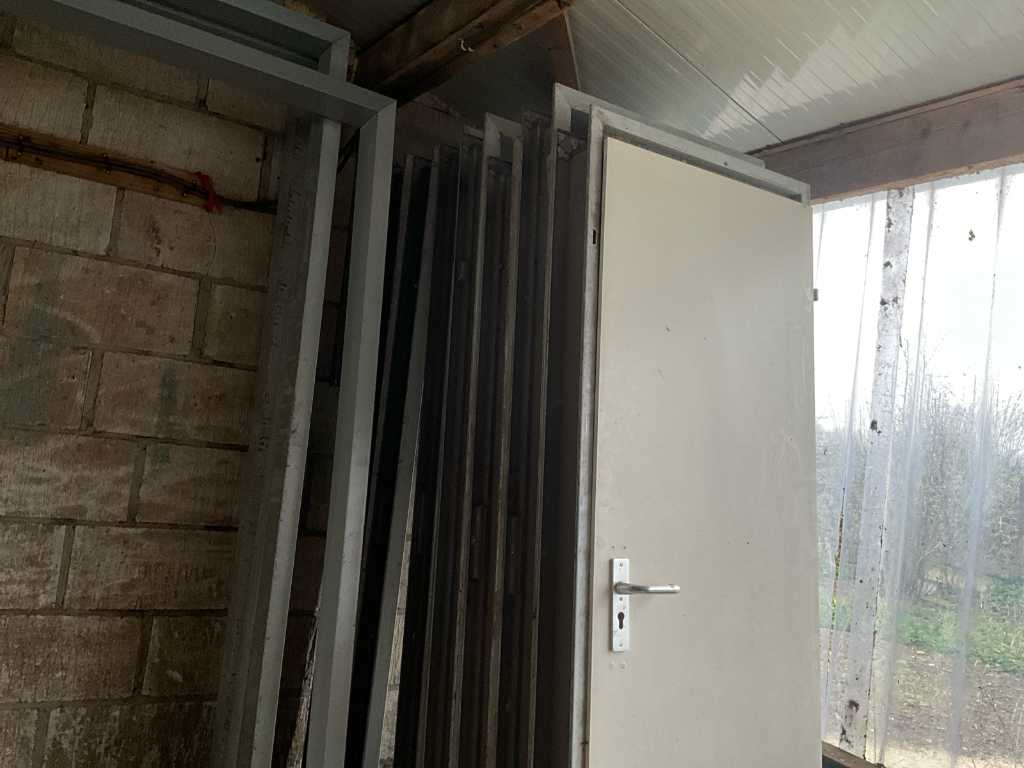 Steel interior door frames complete with hinges and anchors