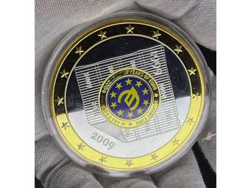 2009 10 Jahre Euro Gigant Jubiläumsmedaille Polierte Platte Vergoldet Limitierung 999 Gratis EU-Versand