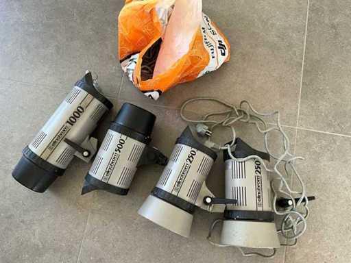 Elichrom 250 Flitser & licht (4x)