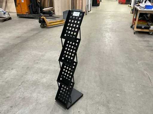 Brochurehouder, zwart, mat, zo goed als nieuw, uitschuifbaar