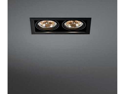 4 x Ledsc4 AR111 inbouwspots zwart dubbel