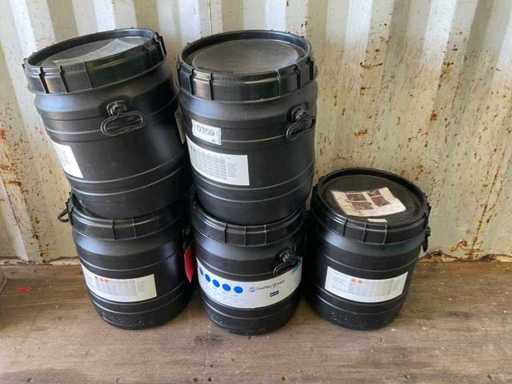 Tambores de plástico de boca ancha incluyendo contenido (5x)