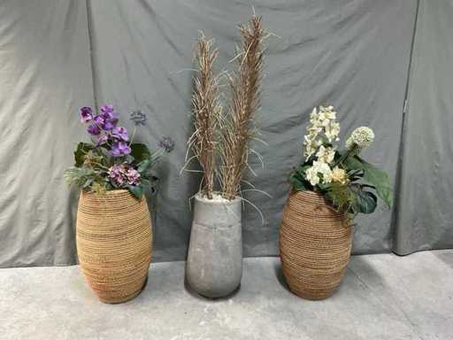 Sztuczna roślina z doniczką (3x)