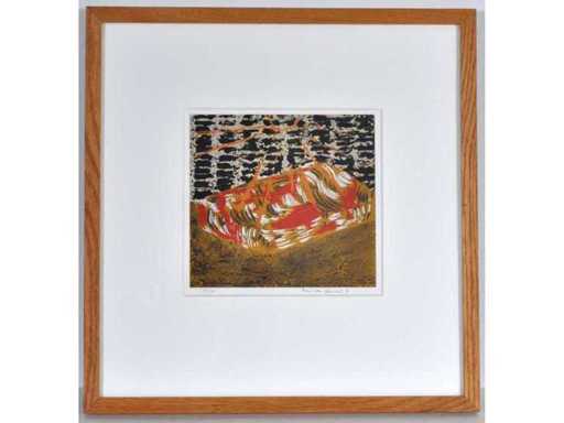 Frank van Hemert - Zeefdruk - Gesigneerd - Ingelijst - 38x37 cm - 1991