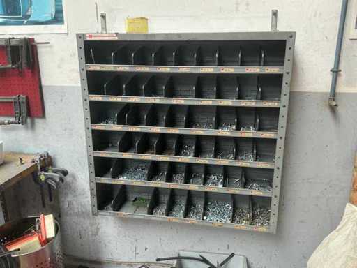 Mounting material in wall rack