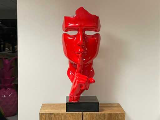 Ssssht H100cm Gezicht van Stilte Red