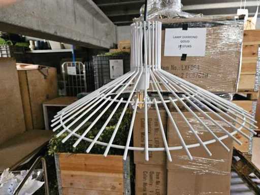 2x Lampe suspendue métal blanc
