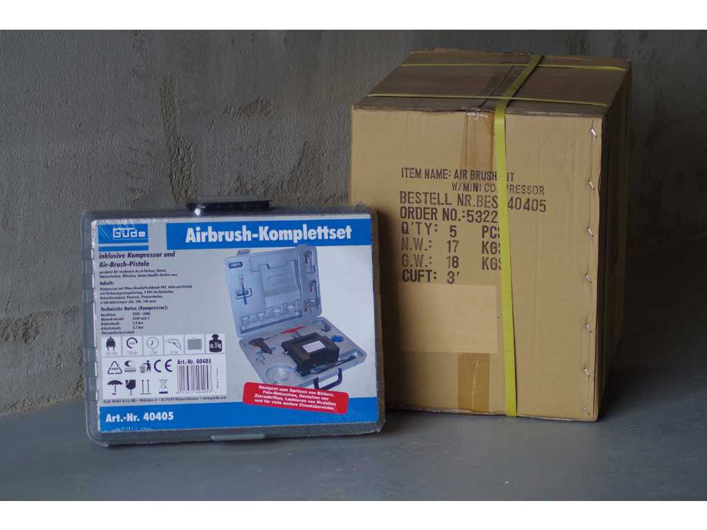 1 pallet, 14 boxes, a 5 x Güde - 40405 - Airbrush Compressor Set (70x)