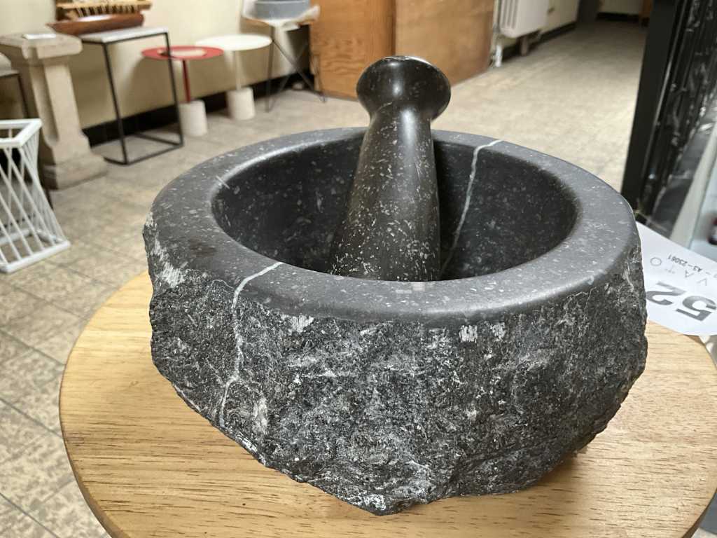 Natural stone bowl + mortar