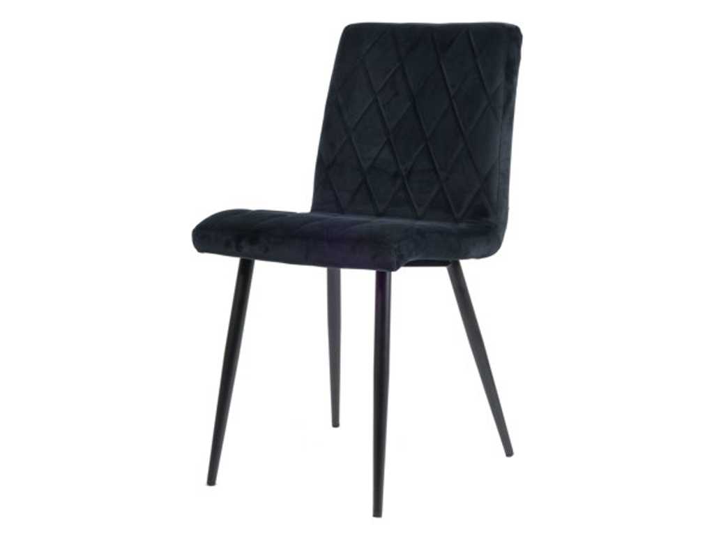 8x Chaise de salle à manger design velours noir