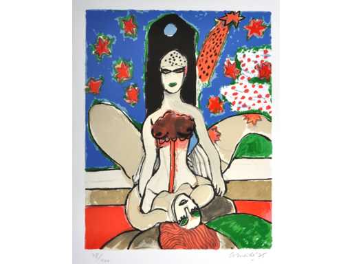 Guillaume Corneille - La nuit étoilée - Litografie color