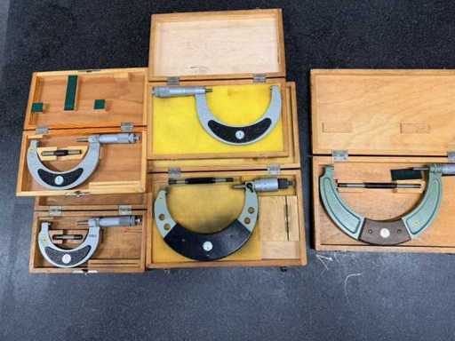 KS Suhl - Posten (5-teilig) Außenmikrometer Bügelmessschrauben 50-175 mm