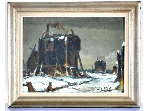 Piet Lippens - Zigeunerwagen - olie op paneel - 30x40cm