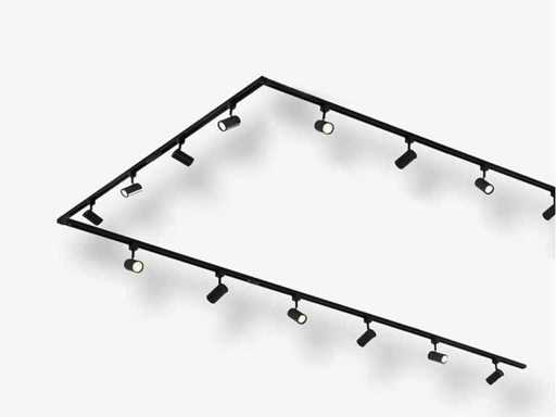 Spanningsrail 800 cm inclusief 24 railspots MR4 zwart