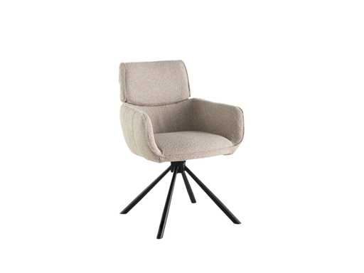Colenis - Marta Eetkamerstoel - set van 50 - Beige - Bouclé Stof - Industrieel - Metalen poten - Stoelen - Draaibaar - 180°