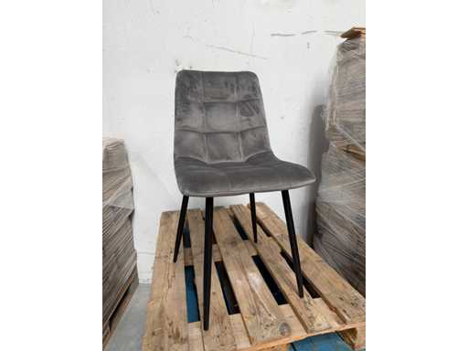 Modèles de chaises à manger en velous gris (4x)