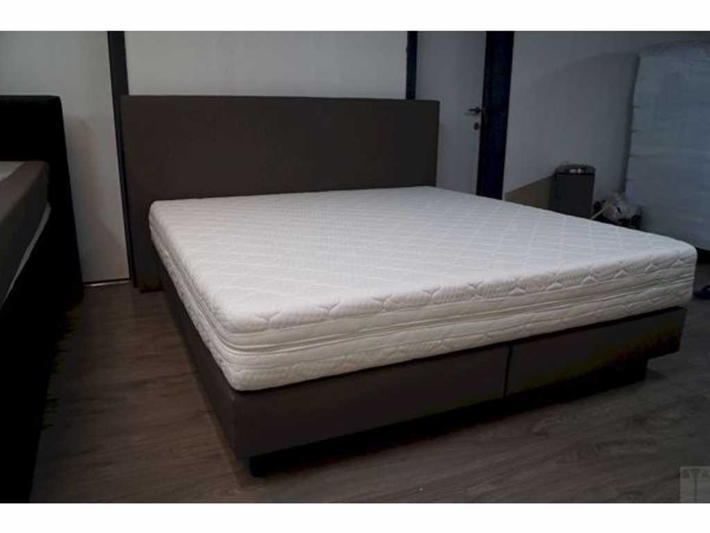 1 Sommier tapissier REGULAR similicuir taupe - 1600 x 2000mm