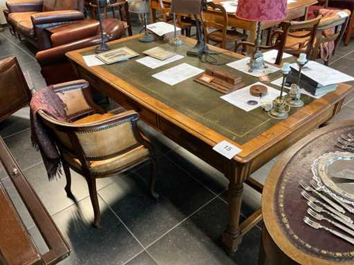 Houten bureau + stoel