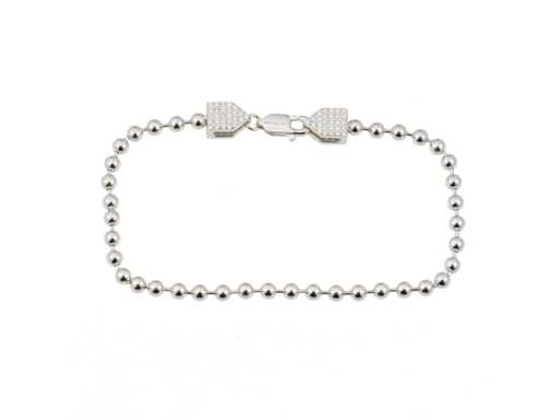 Zilverkleurige ronde armband bezet met briljanten