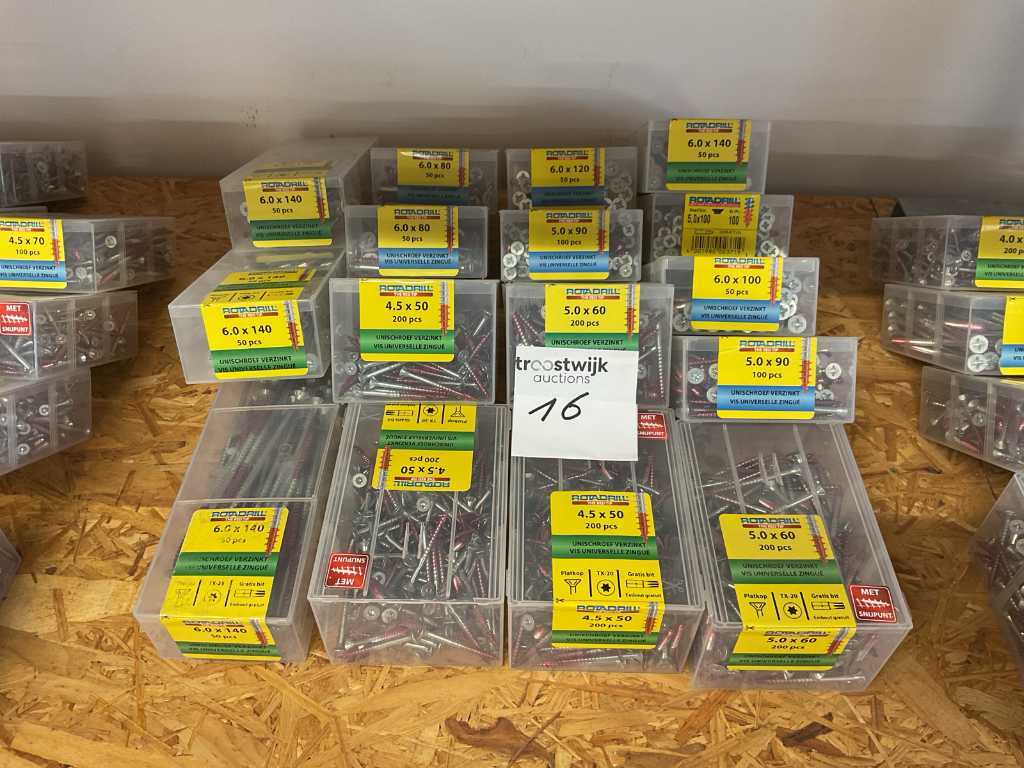 Boxes of wood screws and bits