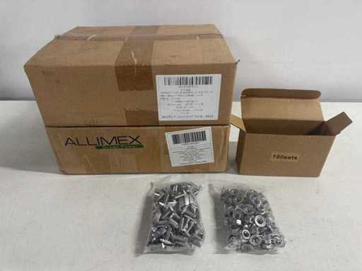 Allimex – Edelstahl-Hammerkopfschraube + Riftelmutter M8 (2000x)