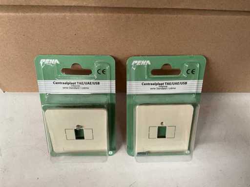 Peha Centraalplaat TAE/UAE/USB inbouw serie Standard crème (100x)