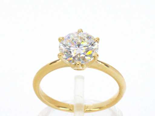 Inel de aur cu diamant natural cu tăietură strălucitoare, 2,00 carate