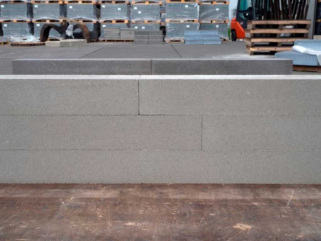 Blocs muraux en béton gris 10x10x60cm 72 pièces