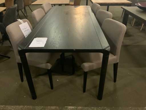 Huissen black Dining table 220cm.