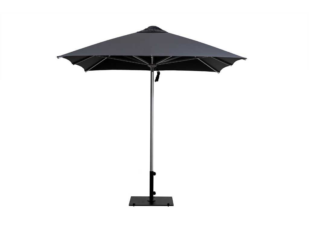 1 x Parasol 2,5m Zwart met hoes - Zonder parasolvoet