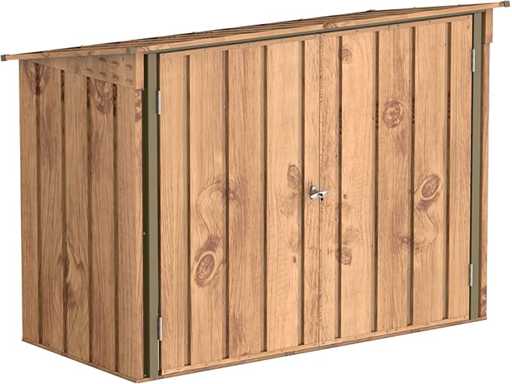 Duramax Lemn grain Ornament maro Magazie pentru biciclete