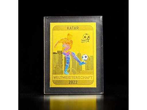1/500 oz WK Qatar 2022 Fijne Goudstaaf 999 Duitse voetbalgeschiedenis + Certificaat Gratis EU-verzending