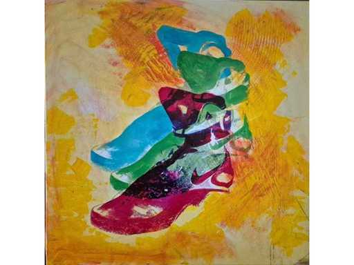 Starck - Acrylique/techniques mixtes sur toile - 70 x 70 cm.