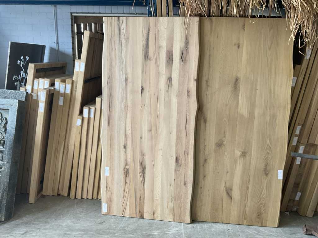 Piano tavolo in tronco di quercia 200x100 cm