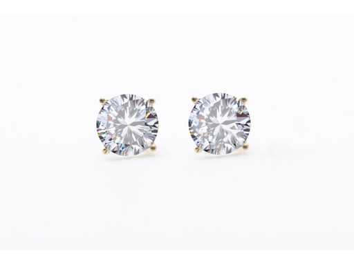 Clous d’oreilles en or jaune 18 carats avec 6,03 crt. diamant