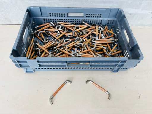 (x130) Furniture cuffs in nickel-plated brass and wood