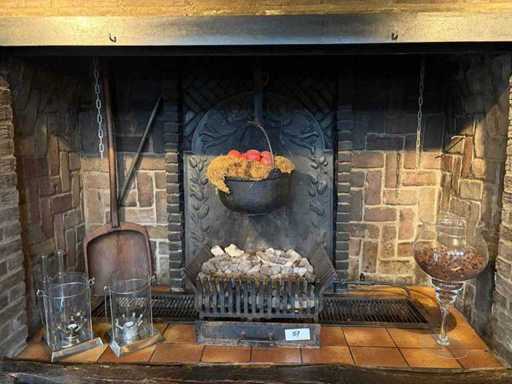 Gas fireplace with steel backplate