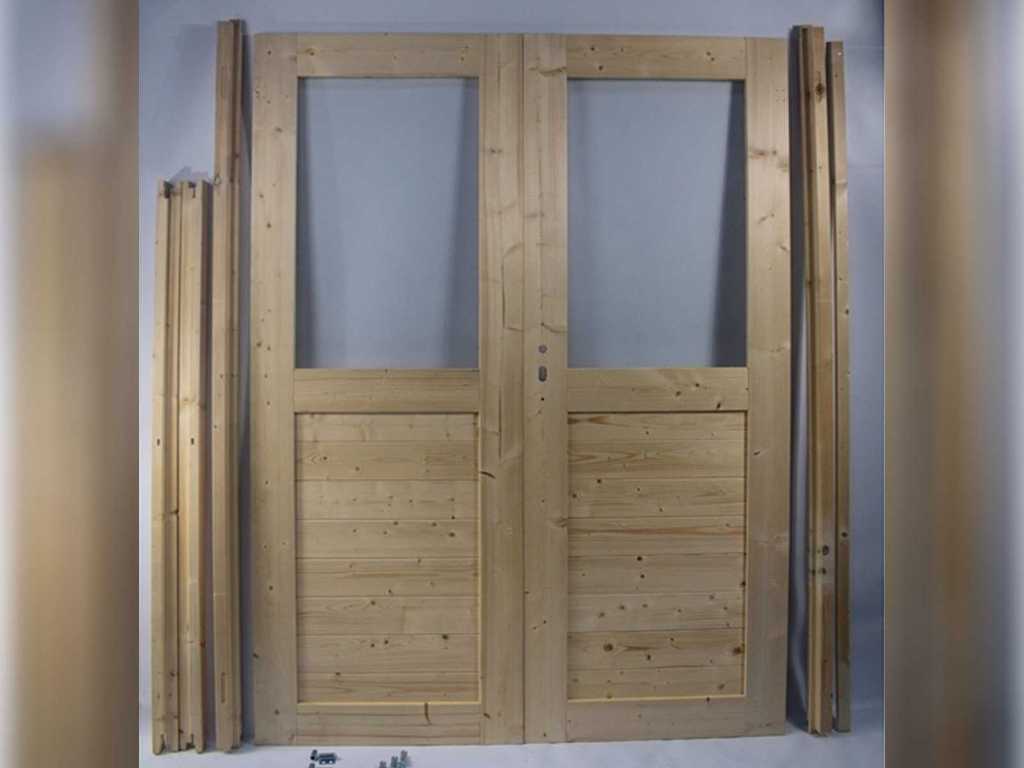 Domek ogrodowy drzwi dwuskrzydłowe z ościeżnicą 170x192 cm (2x)
